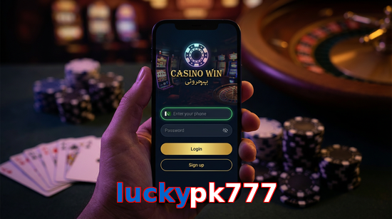 Main screen of Luckypk777 login page for PK players