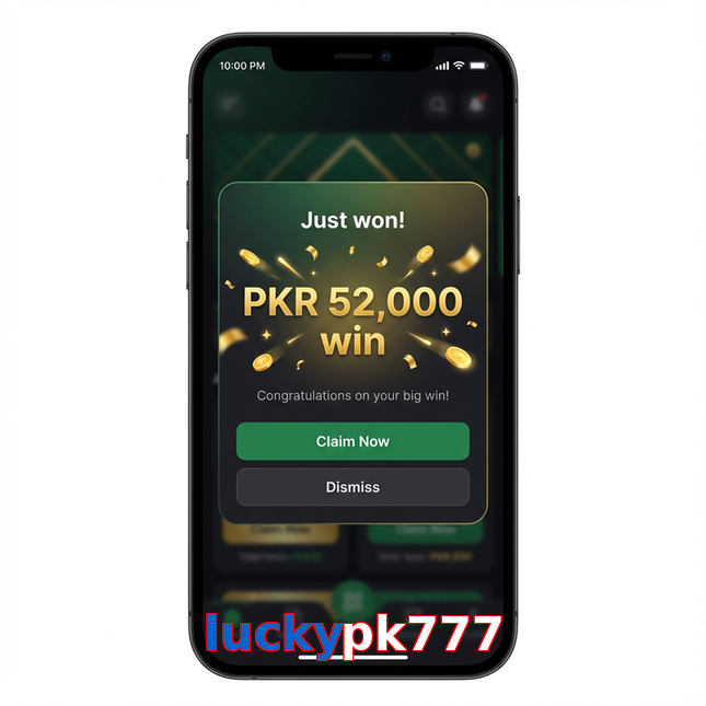 Main screen of Luckypk777 win page for PK players
